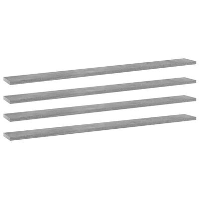 Kirjahyllytasot 4 kpl betoninharmaa 100x10x1,5 cm tekninen puu