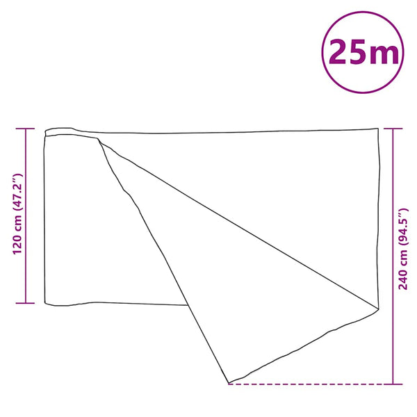 Näkösuoja musta 1,2x25 m HDPE 75 g/m²