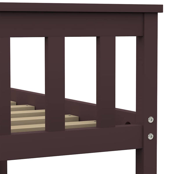 Sängynrunko 2 vetolaatikolla tummanruskea täysi mänty 140x200cm