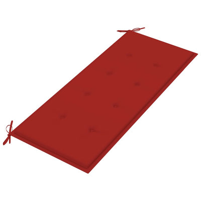 Batavia-penkki punaisella tyynyllä 120 cm täysi tiikki