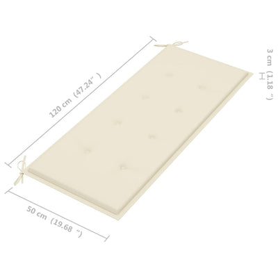 Taitettava puutarhapenkki tyynyllä 118 cm bambu