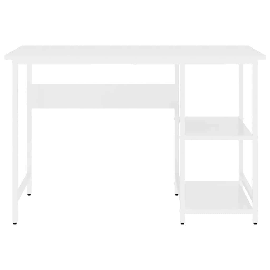 Valkoinen tietokonepöytä Samaila 105x55x72cm (mdf/metalli)