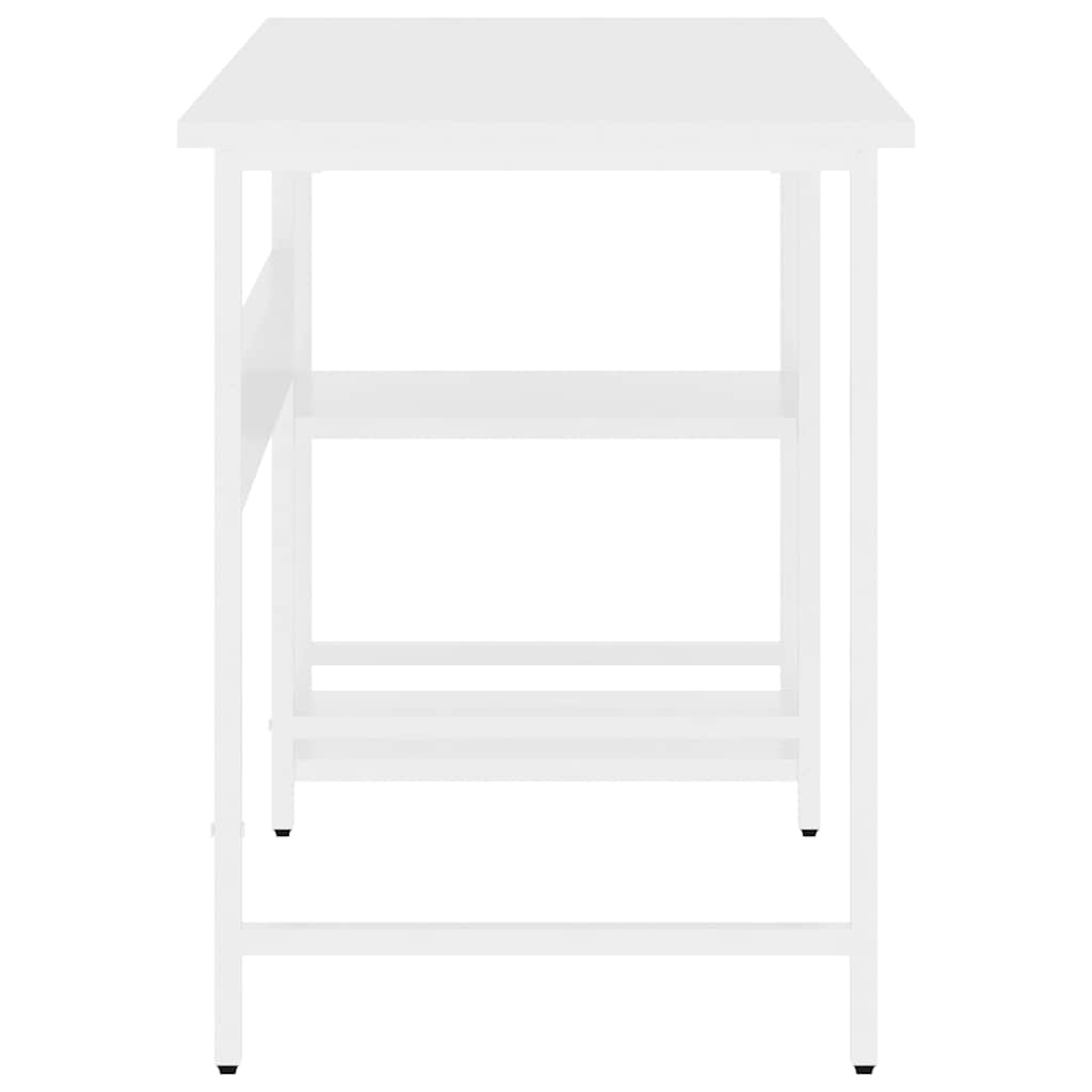 Valkoinen tietokonepöytä Samaila 105x55x72cm (mdf/metalli)