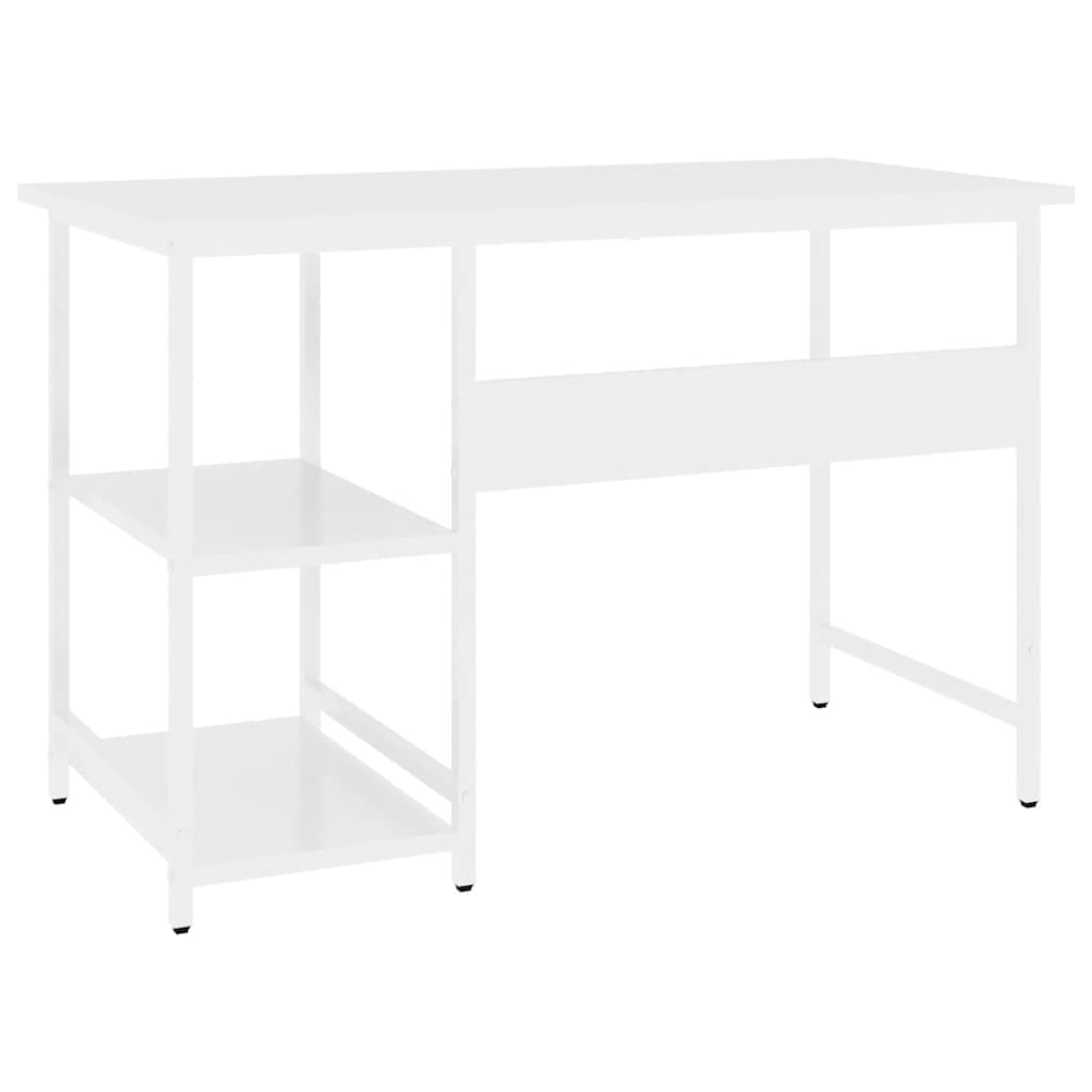 Valkoinen tietokonepöytä Samaila 105x55x72cm (mdf/metalli)