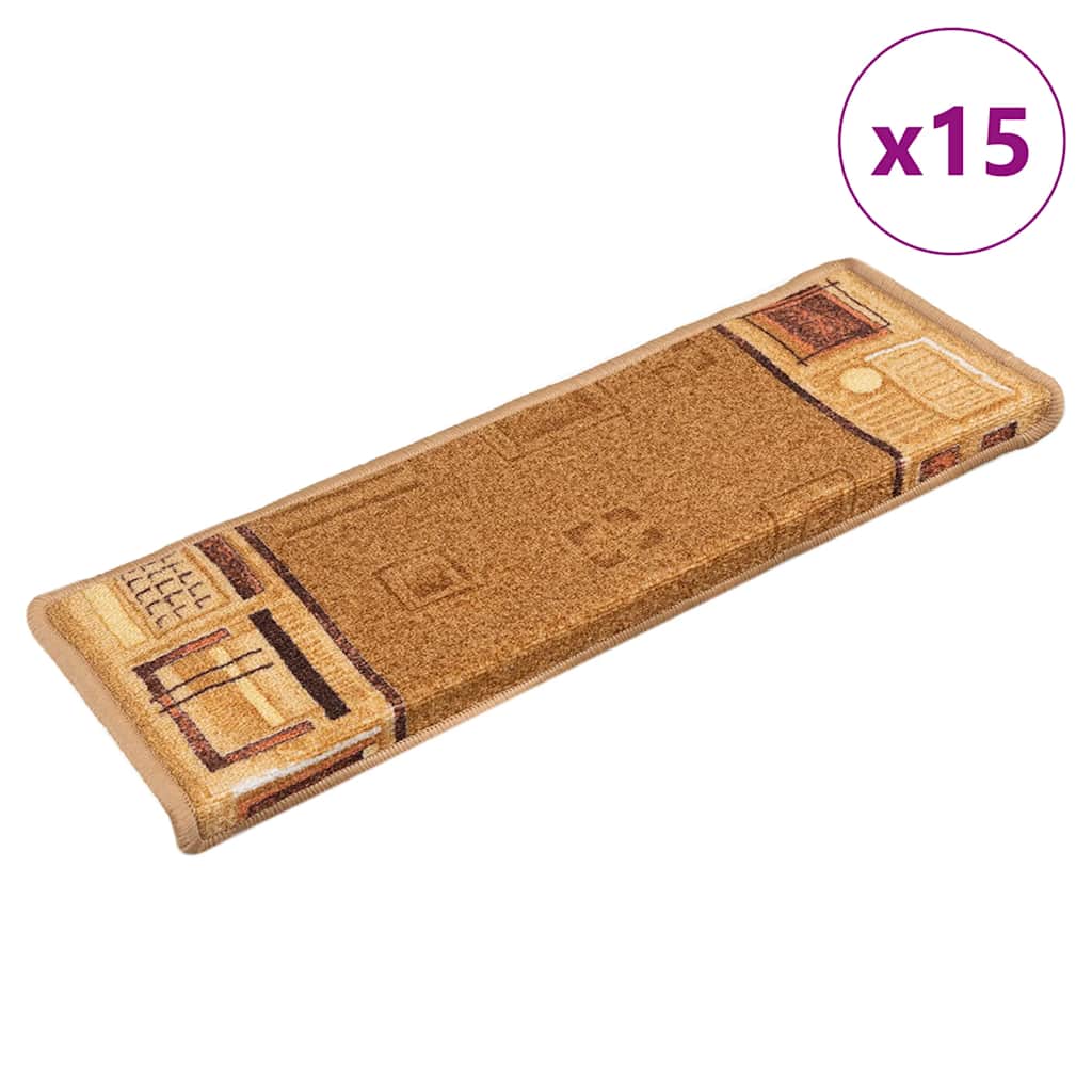 Tudosiu 65x21x4cm itsekiinnittyvät beige porrasmatot (15 kpl)
