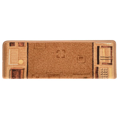 Itsekiinnittyvät porrasmatot 15 kpl 65x21x4 cm beige