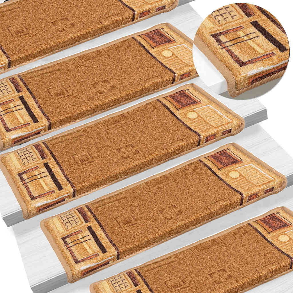 Tudosiu 65x21x4cm itsekiinnittyvät beige porrasmatot (15 kpl)