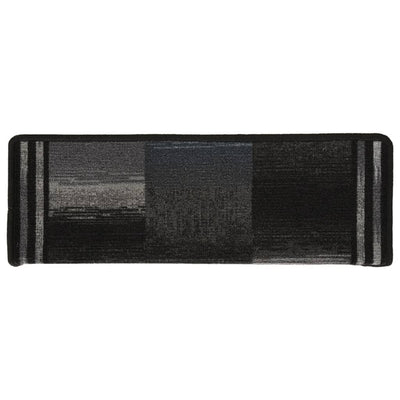 Itsekiinnittyvät porrasmatot 15 kpl 65x21x4 cm musta ja harmaa