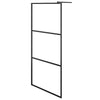 Walk-in suihkun seinäke kirkas ESG-lasi musta 90x195 cm