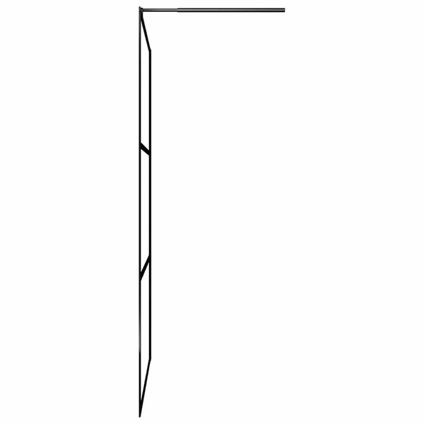 Walk-in suihkun seinäke kirkas ESG-lasi musta 90x195 cm