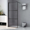Walk-in suihkun seinäke kirkas ESG-lasi musta 90x195 cm