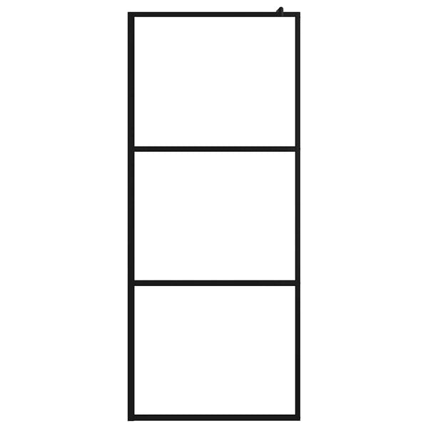 Walk-in suihkun seinäke kirkas ESG-lasi musta 100x195 cm