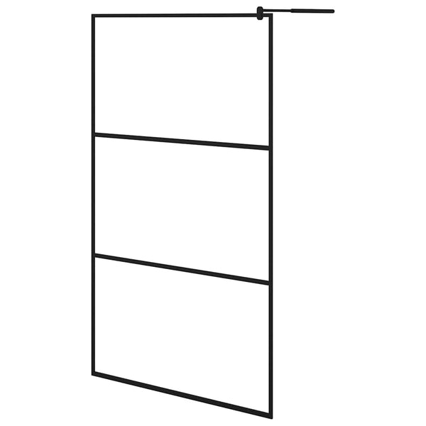Walk-in suihkun seinäke kirkas ESG-lasi musta 115x195 cm