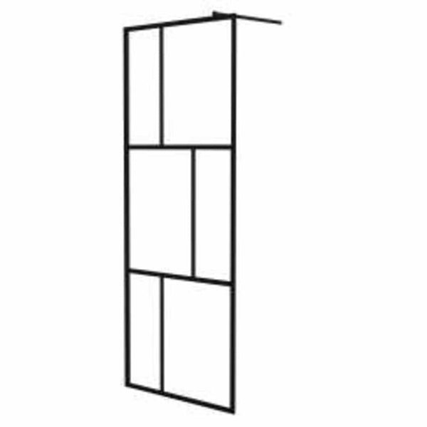 Walk-in suihkuseinä karkaistu lasi musta 80x195 cm