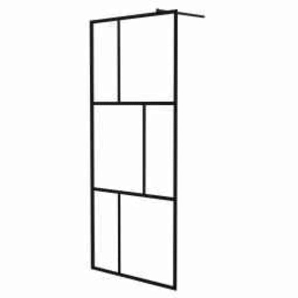 Walk-in suihkuseinä karkaistu lasi musta 90x195 cm