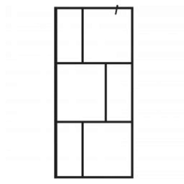 Walk-in suihkuseinä karkaistu lasi musta 90x195 cm