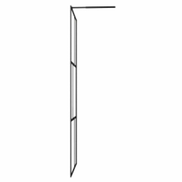 Walk-in suihkuseinä karkaistu lasi musta 90x195 cm
