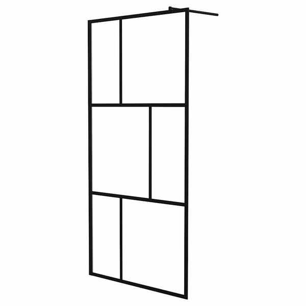 Walk-in suihkuseinä karkaistu lasi musta 100x195 cm