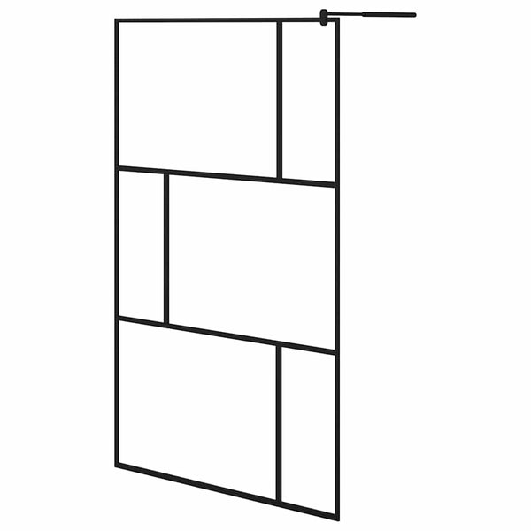 Walk-in suihkuseinä karkaistu lasi musta 115x195 cm