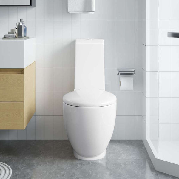 Keraaminen WC-istuin pyöreä alapuolinen veden virtaus valkoinen