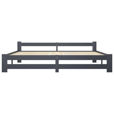 Tummanharmaa sängynrunko Carani 200x200cm (mänty)