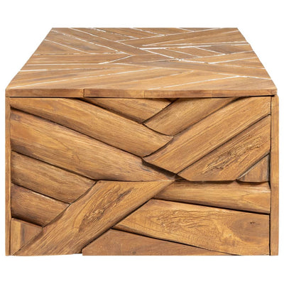 Sohvapöytä eroosio täysi tiikki 110x35x38 cm