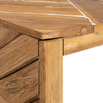 Sohvapöytä eroosio täysi tiikki 110x35x38 cm