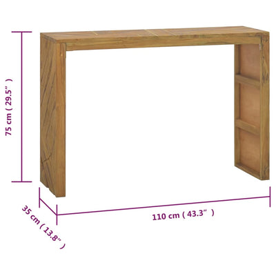 Konsolipöytä 110x35x75 cm täysi tiikki