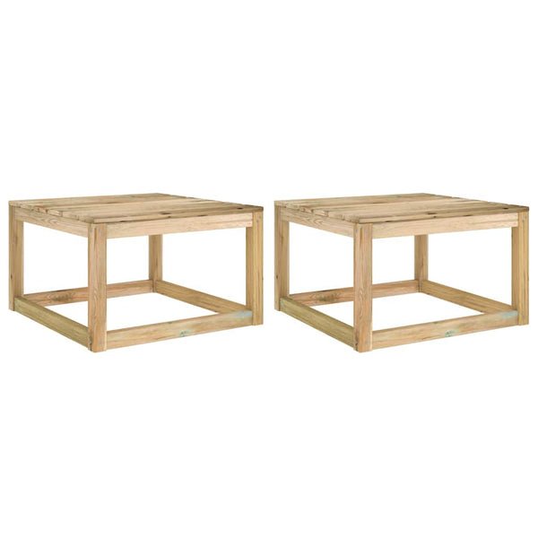 Puutarhan lavapöydät 2 kpl 60x60x36,5 cm kyllästetty mänty