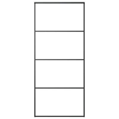 Musta liukuovi alumiini ja esg-lasi Cretu 90x205cm