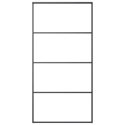 Musta liukuovi alumiini ja esg-lasi Cretu 102,5x205cm