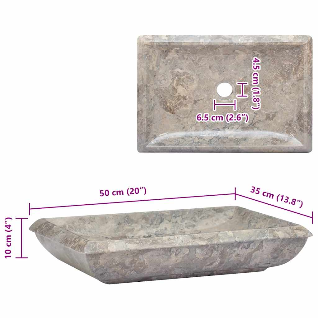 Pesuallas harmaa 50x35x10 cm marmori
