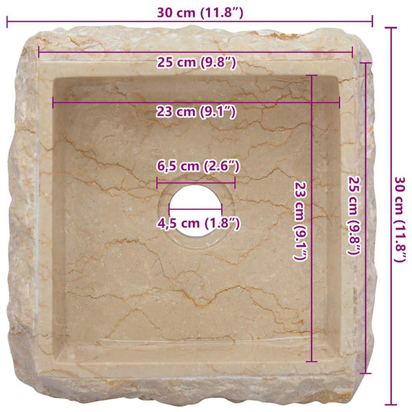 Pesuallas kerma 30x30x13 cm marmori