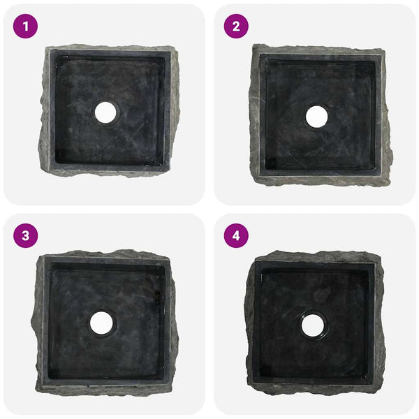 Musta pesuallas Alfons 30x30x13cm (marmori)