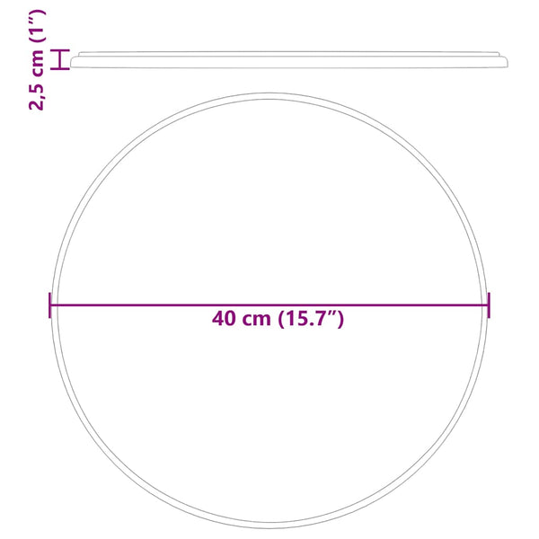 Pöytälevy musta Ø40x2,5 cm marmori