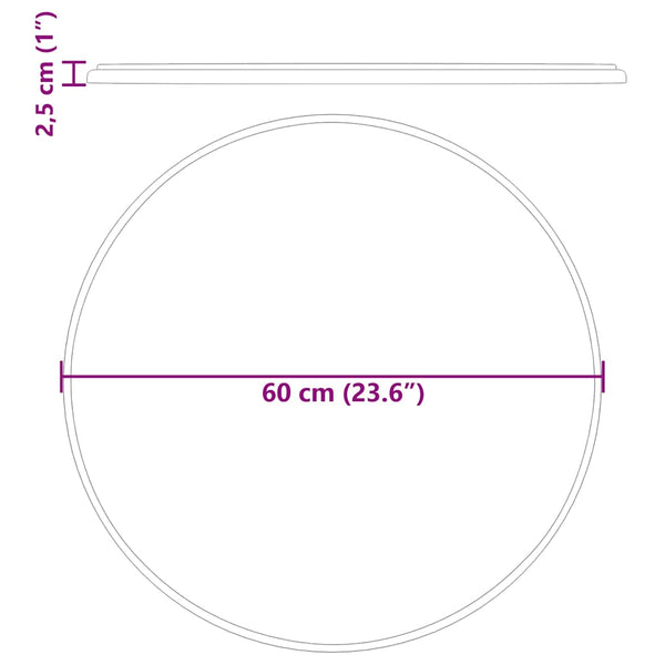 Pöytälevy kerma Ø60x2,5 cm marmori