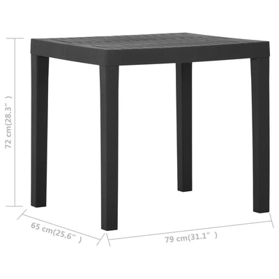 Puutarhapöytä harmaa 79x65x72 cm muovi