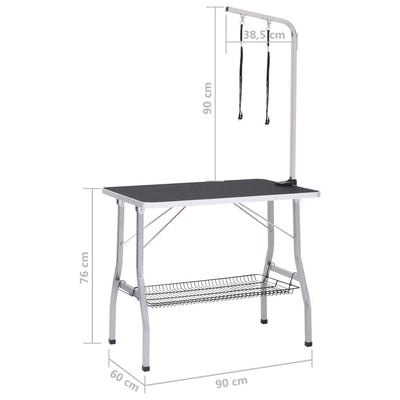 Säädettävä koirien trimmauspöytä Pusy (2 silmukalla ja korilla)