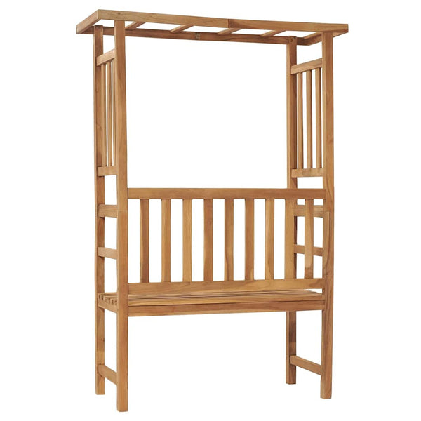 Puutarhapenkki pergolalla 115 cm täysi tiikki