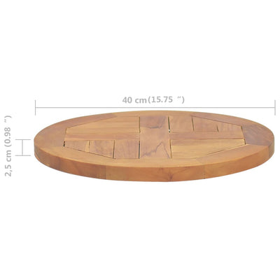 Pöytälevy täysi tiikki pyöreä 2,5 cm 40 cm