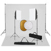 Valokuvastudiosarja softbox-valot, taustakangas ja heijastin