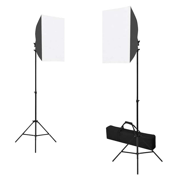 Valokuvastudiosarja softbox-valot, taustakangas ja heijastin
