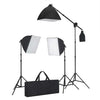 Valokuvastudiosarja softbox-valot, taustakangas ja heijastin