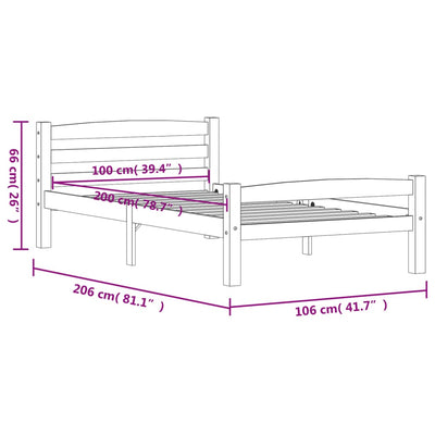 Sängynrunko Militia 100x200cm (mänty)