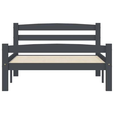 Tummanharmaa sängynrunko Militia 100x200cm (mänty)