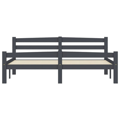 Tummanharmaa sängynrunko Militia 160x200cm (mänty)