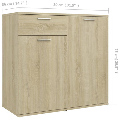 Senkki Sonoma-tammi 80x36x75 cm tekninen puu