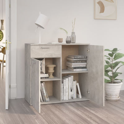 Senkki betoninharmaa 80x36x75 cm tekninen puu