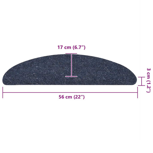 Porrasmatot itseliimautuvat 10 kpl 56x17x3 cm sininen puolipyöreä