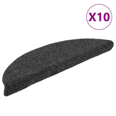 Itsekiinnittyvät porrasmatot 10 kpl antrasiitti 56x17x3 cm